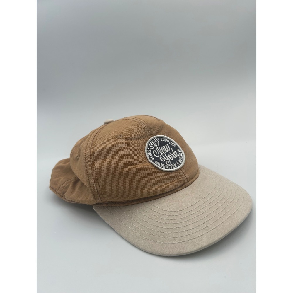 HM New York Global Quality Supplier Snapback Hat Brown Tan Two Tone Cap B941